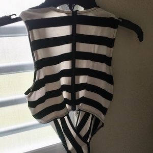Only Worn Once! Waist Cut-out stripes dress!